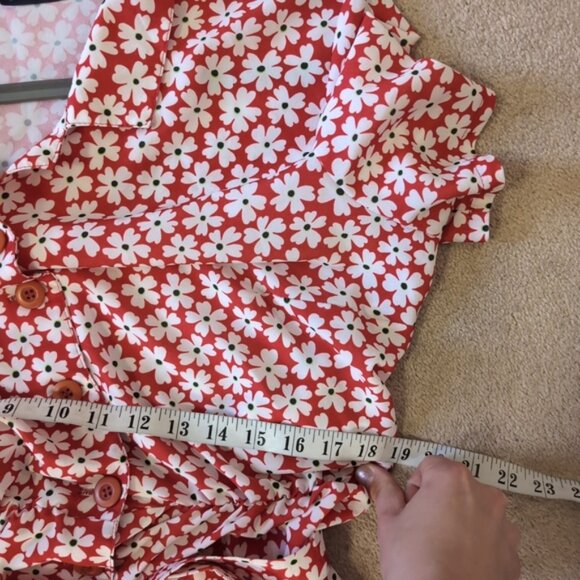 Floral Red Dress - Picture 7 of 9